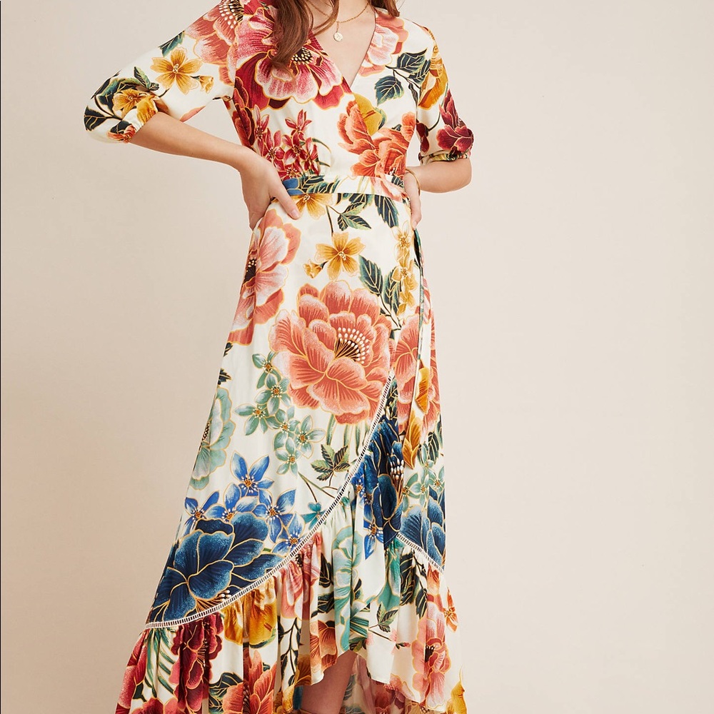 🦄 Anthropologie Farm Rio Amorina’s Wrap Maxi Dress 🦄